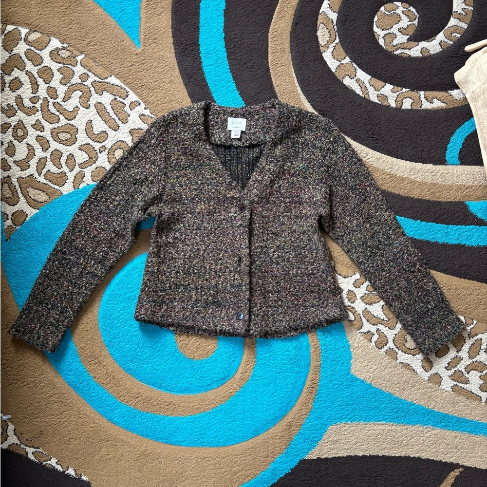 Kathleen Sommers Multicolor Textured Knit Cardigan